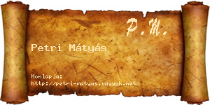 Petri Mátyás névjegykártya